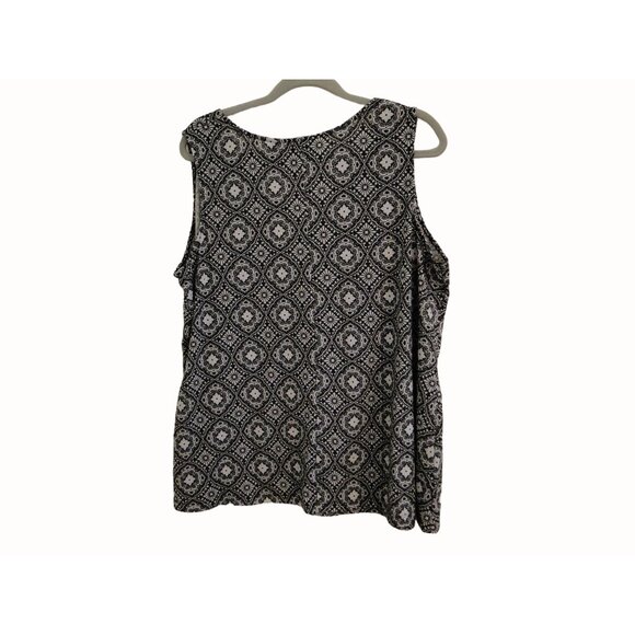 Catherines Womens Tank Top Black & White Petite 1x 18/20WP - Picture 5 of 8